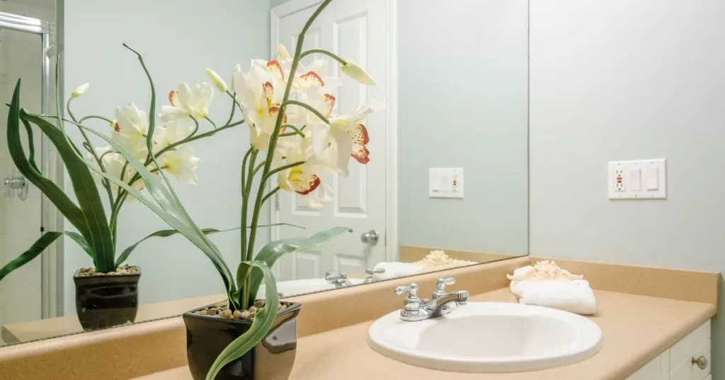 How to make your bathroom look expensive without Remodelling- Use large mirror