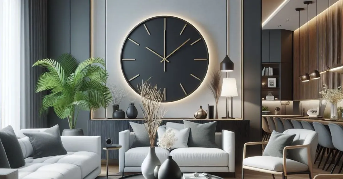 Feature image of a blog- How to Choose a Wall Clock for the living room