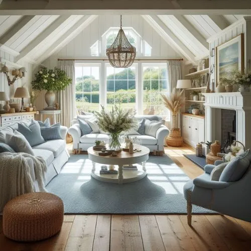 Victorian style living room with cozy furniture and elegant decor