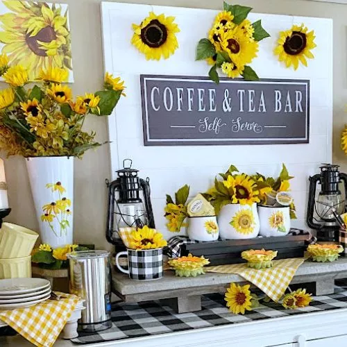 sunflower theme coffee station