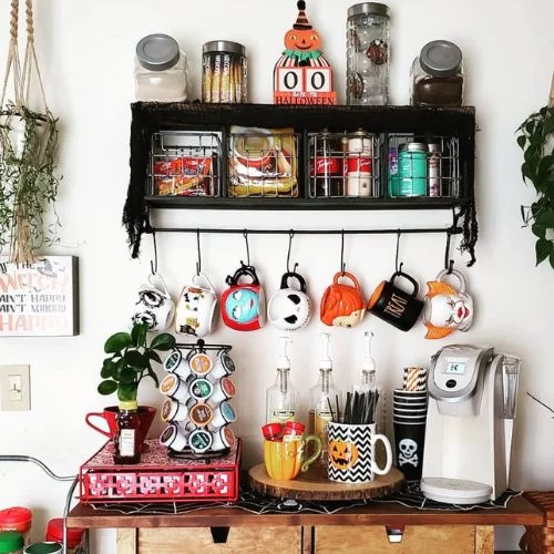 Halloween-Inspired Spooky Coffee Station 