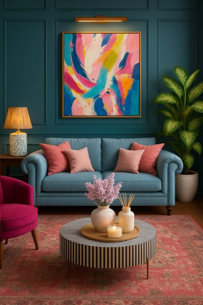 Budget-friendly decor ideas for adding fragrance and warmth with scented candles, reed diffusers, and floral accents in a styled living room.
