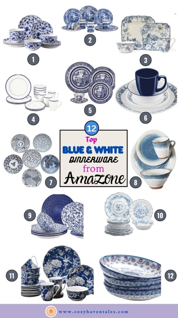 Blue and white dinnerware amazon finds