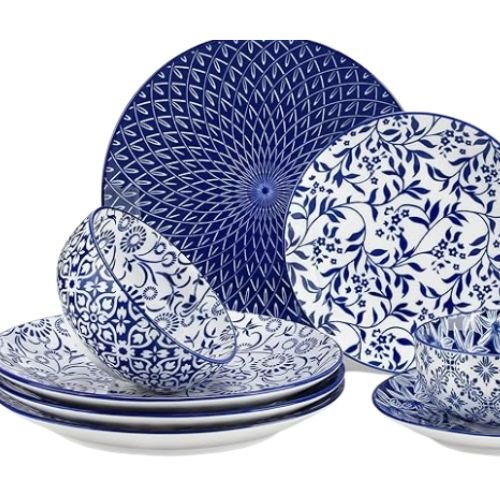 Classic Blue and White Dinnerware Set