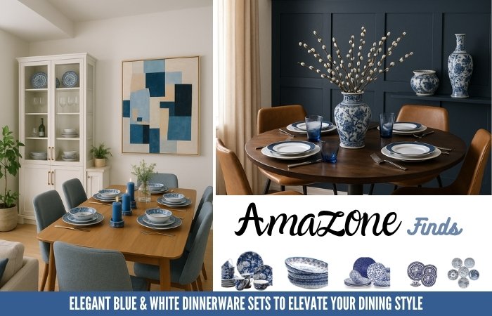 12 Blue and White Dinnerware Sets on Amazon