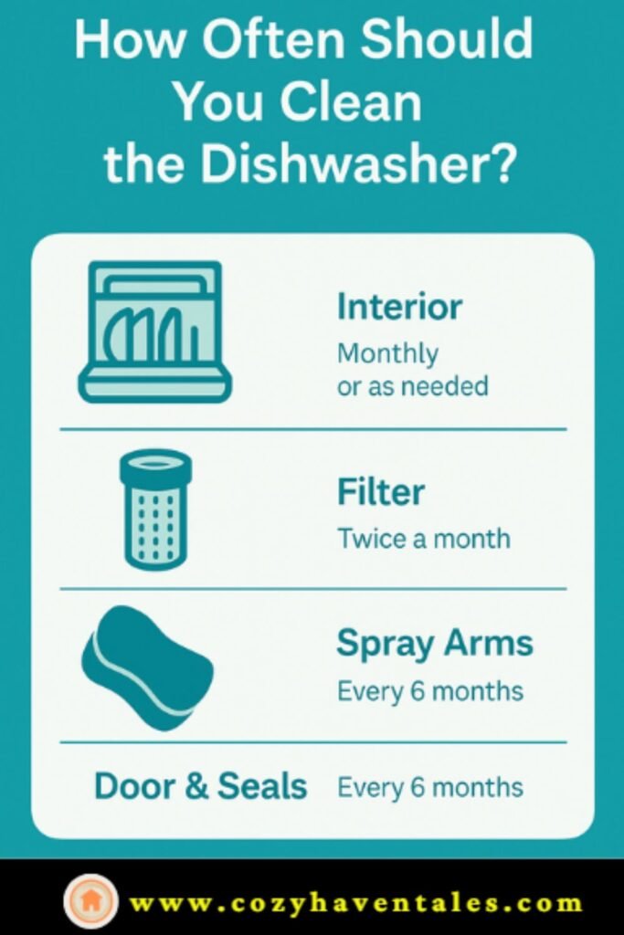 infographic for how often you should clean dishwasher