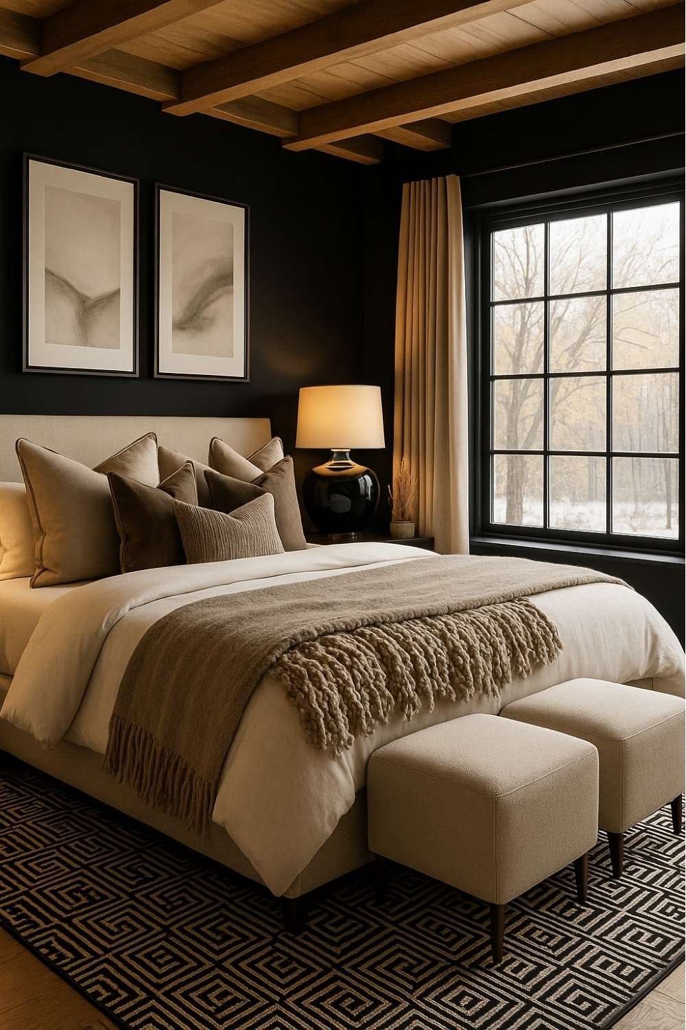 Minimal bedroom with cozy neutral tones and no clutter