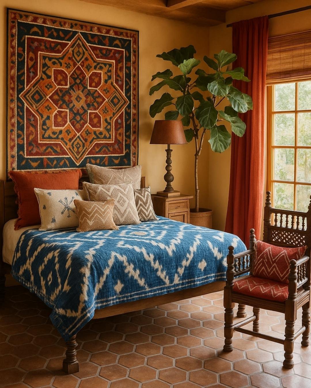 Rustic Moroccan Boho Bedroom.