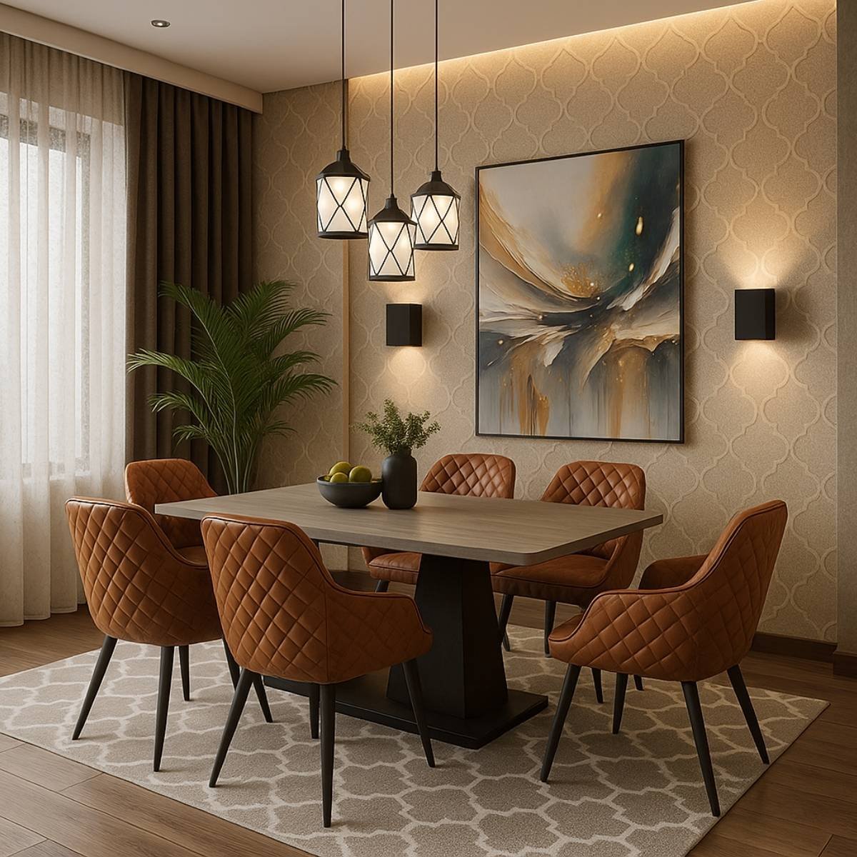Dining Room with Subtle Repetition and Flow
