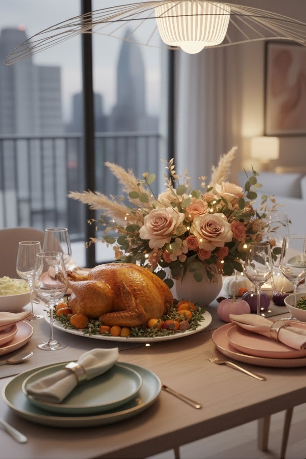 contemporary thanksgiving table
