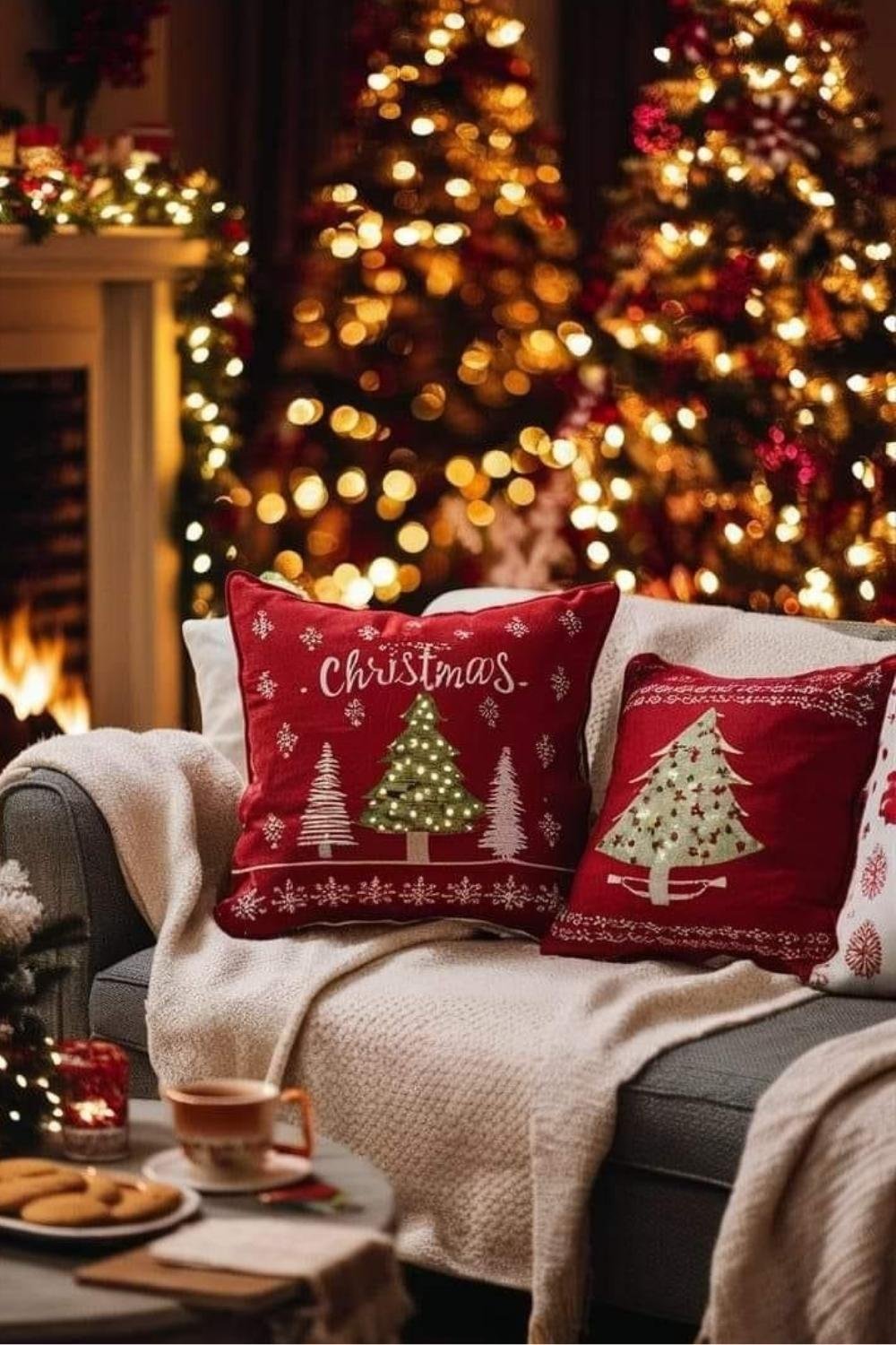 Christmas decor in the living room