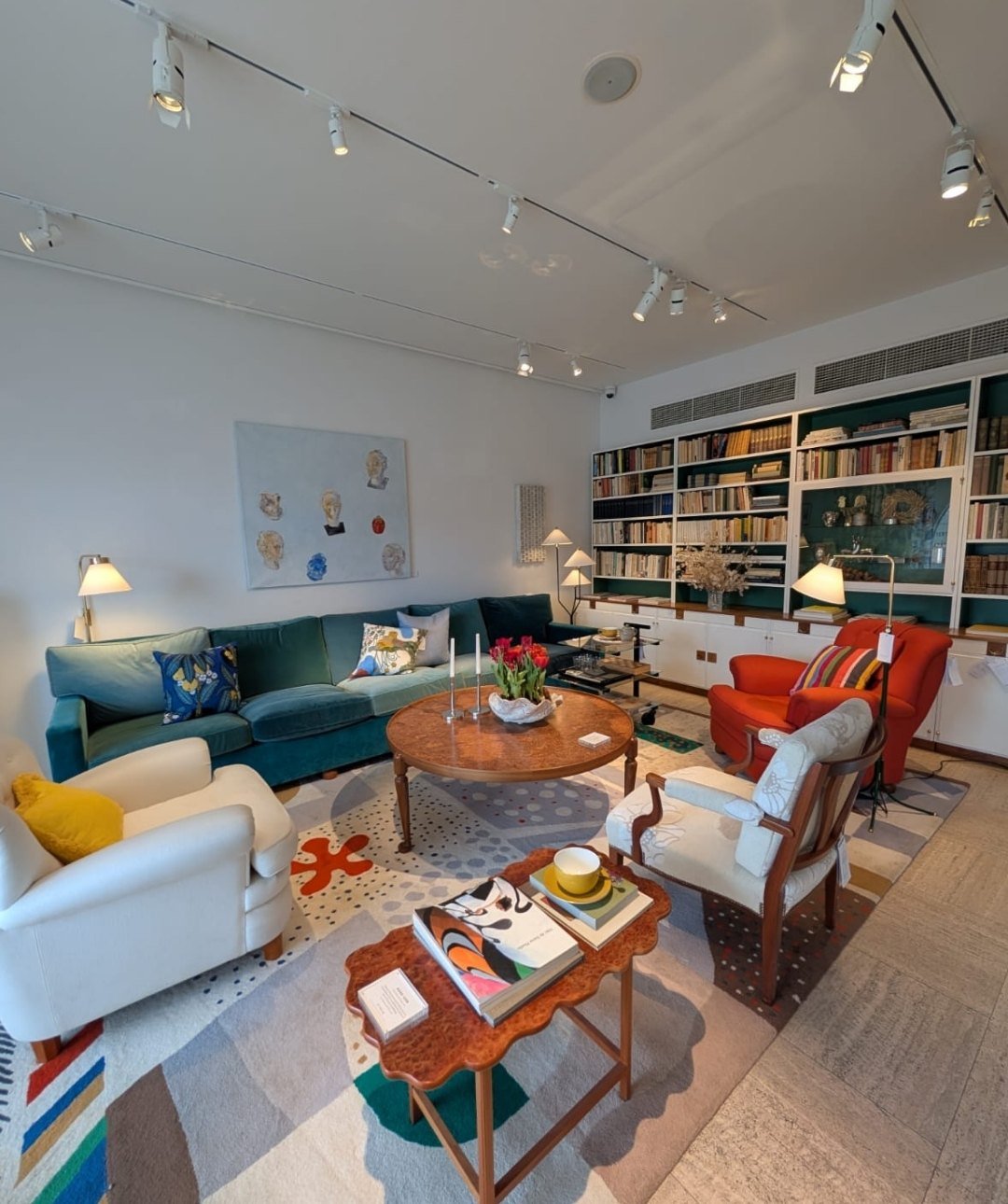 Svenskt Tenn interior with colorful Scandinavian design and layered home decor