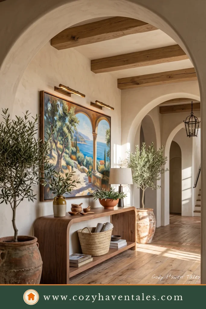 Real plants soften the layered textures in this Afrohemian living room.