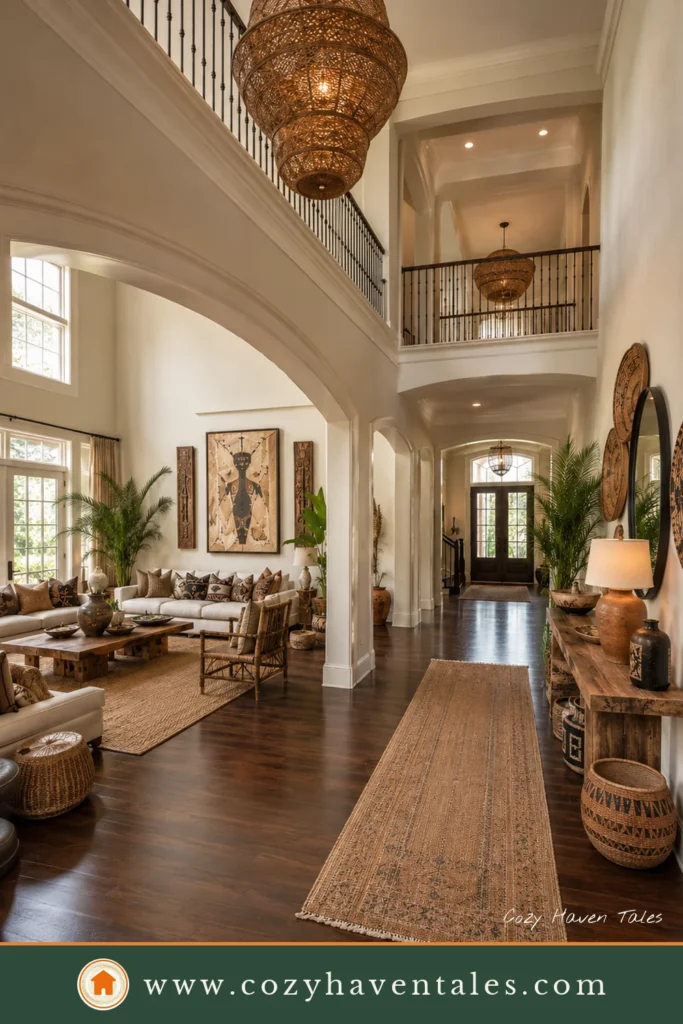 Vertical Grand Afrohemian Living Room and Entryway