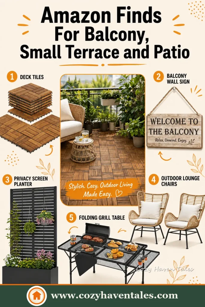 Amazon finds for decorating a balcony, small terrace, or patio on a budget