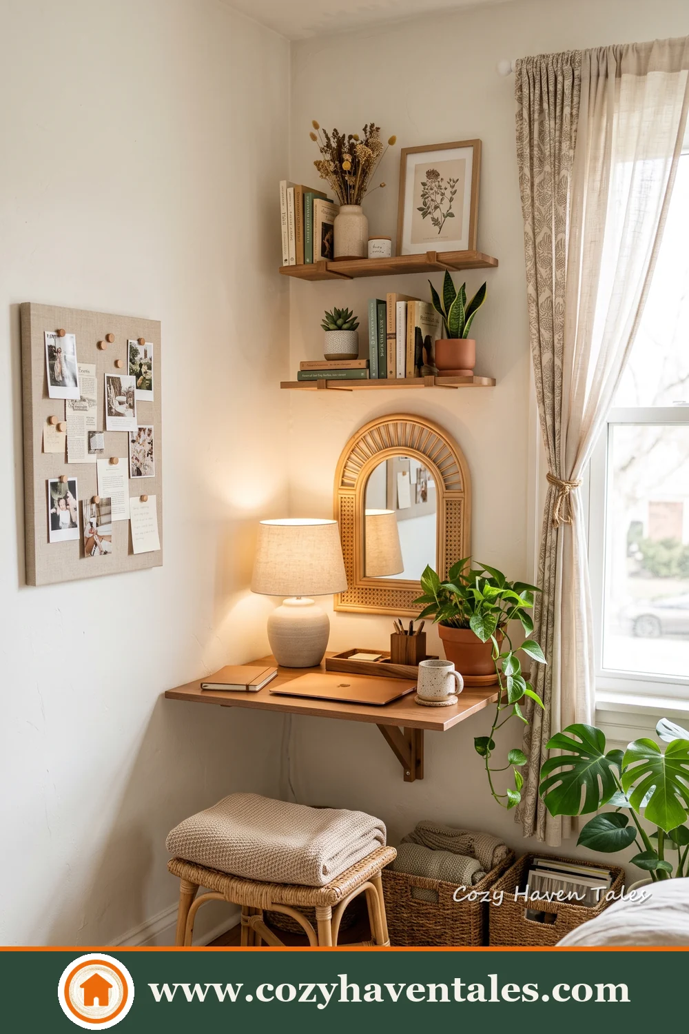 Curated bohemian decor creates a timeless, relaxed working atmosphere