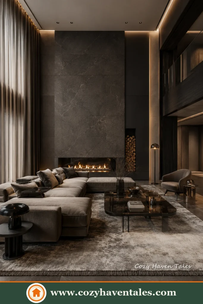 Elegant contemporary modern living room ideas with a charming interior showing the furniture and decor pairing