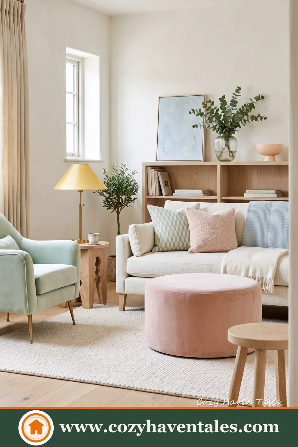 Serene minimalist living room ideas with a calm interior showing statement lighting and clean lines