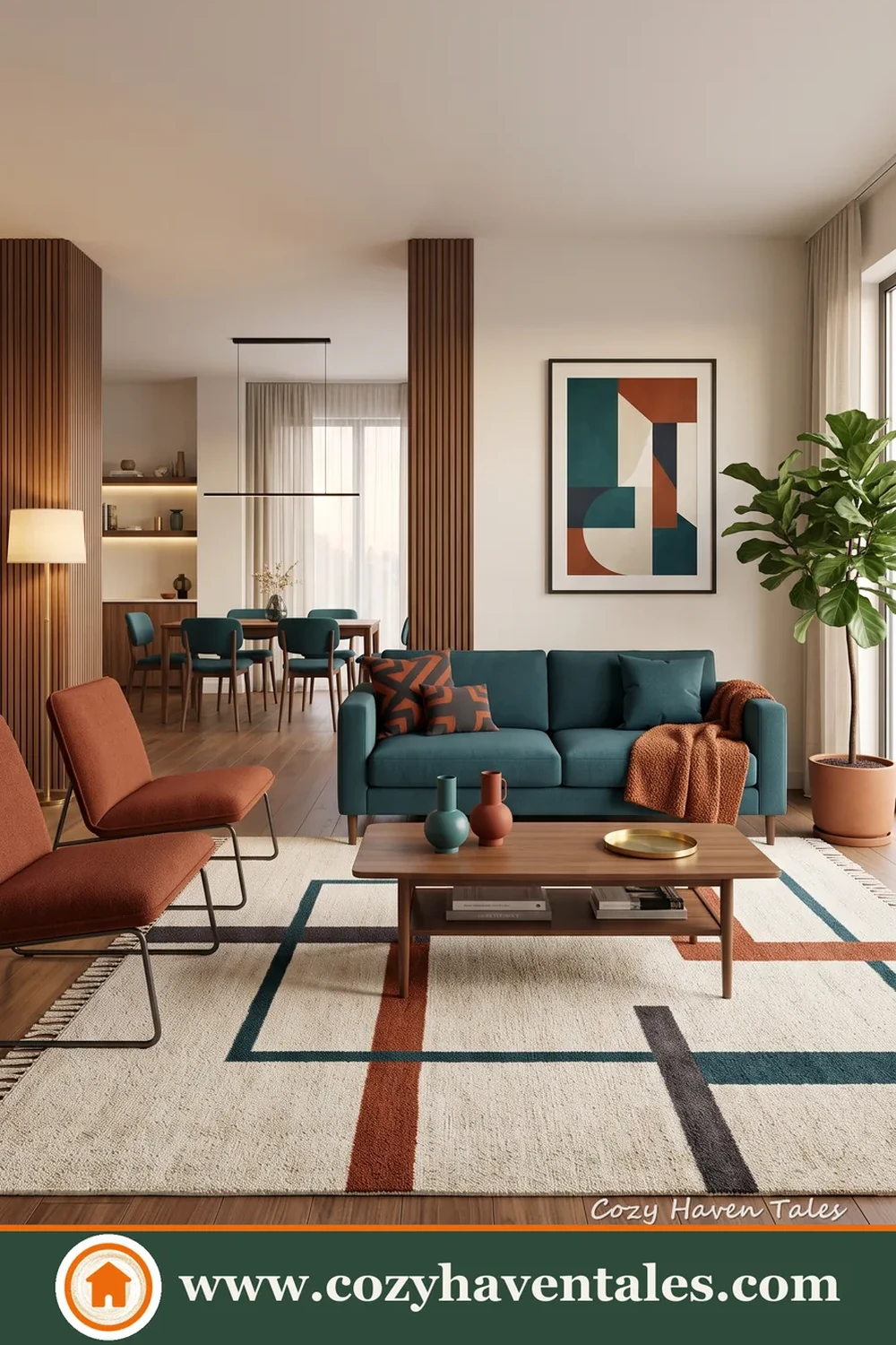 Elegant interior design idea showing the furniture and decor pairing