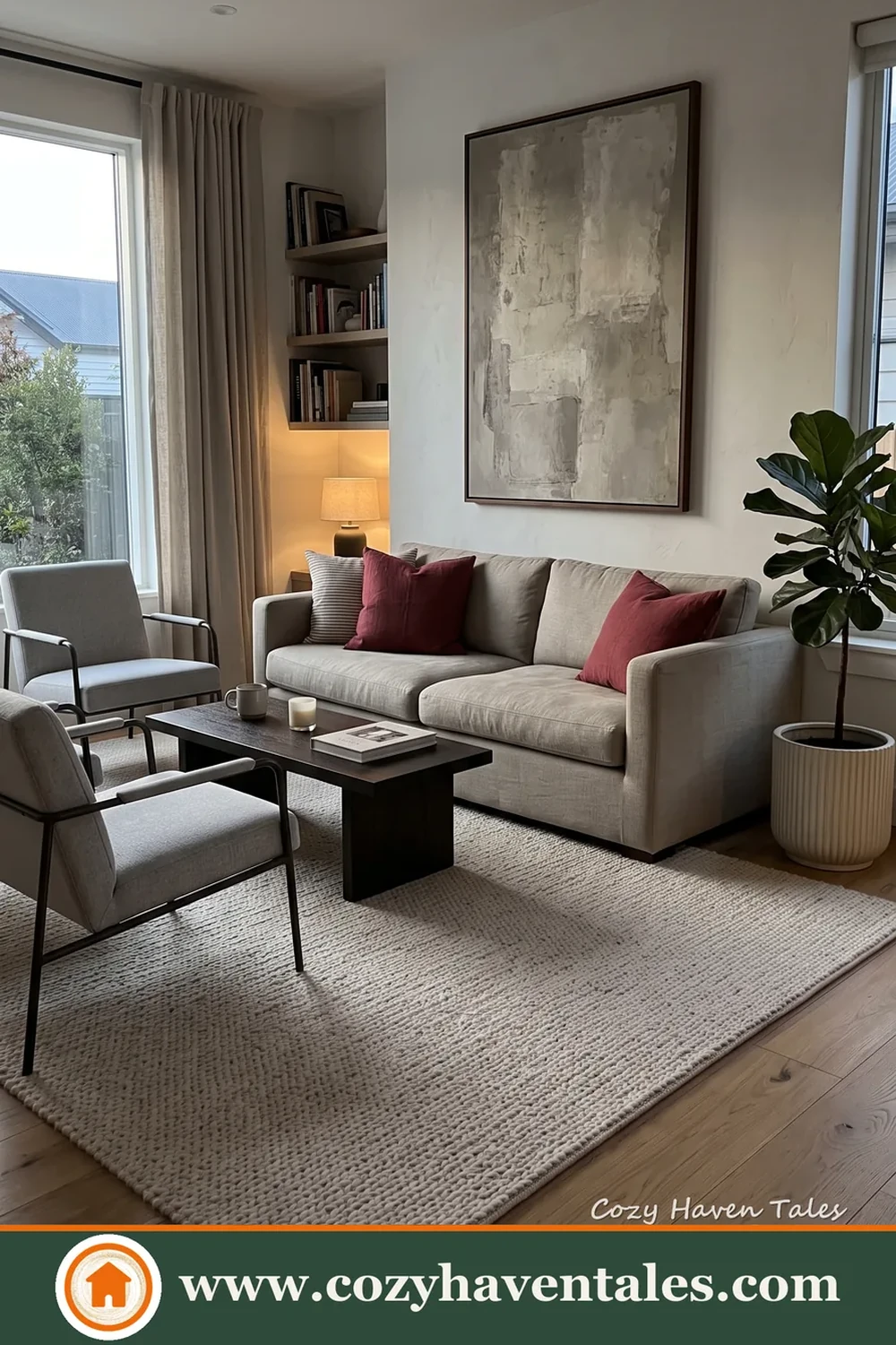 Sleek interior design idea showing the focal wall and accents