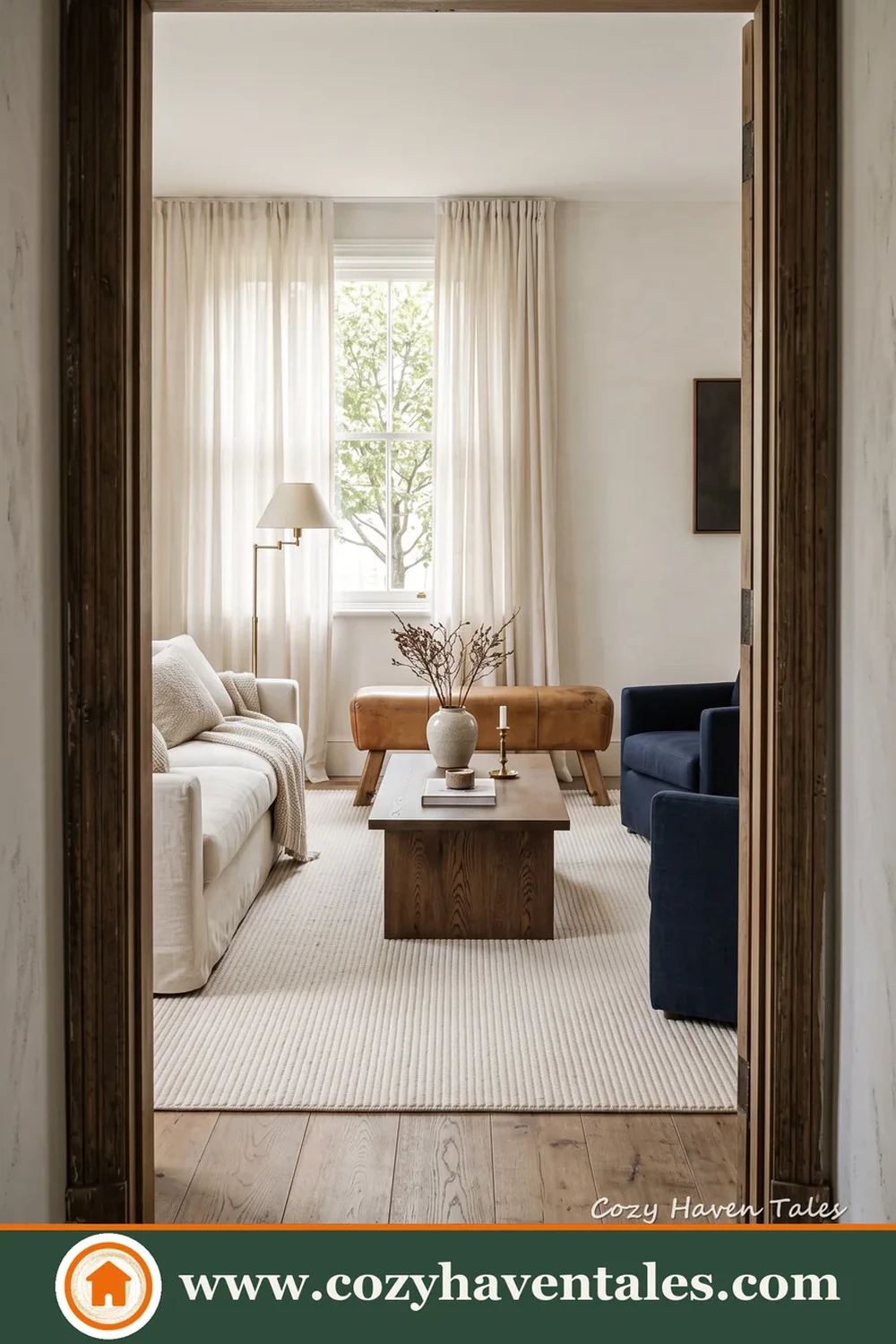 Cozy interior design idea showing cozy styling and smart storage