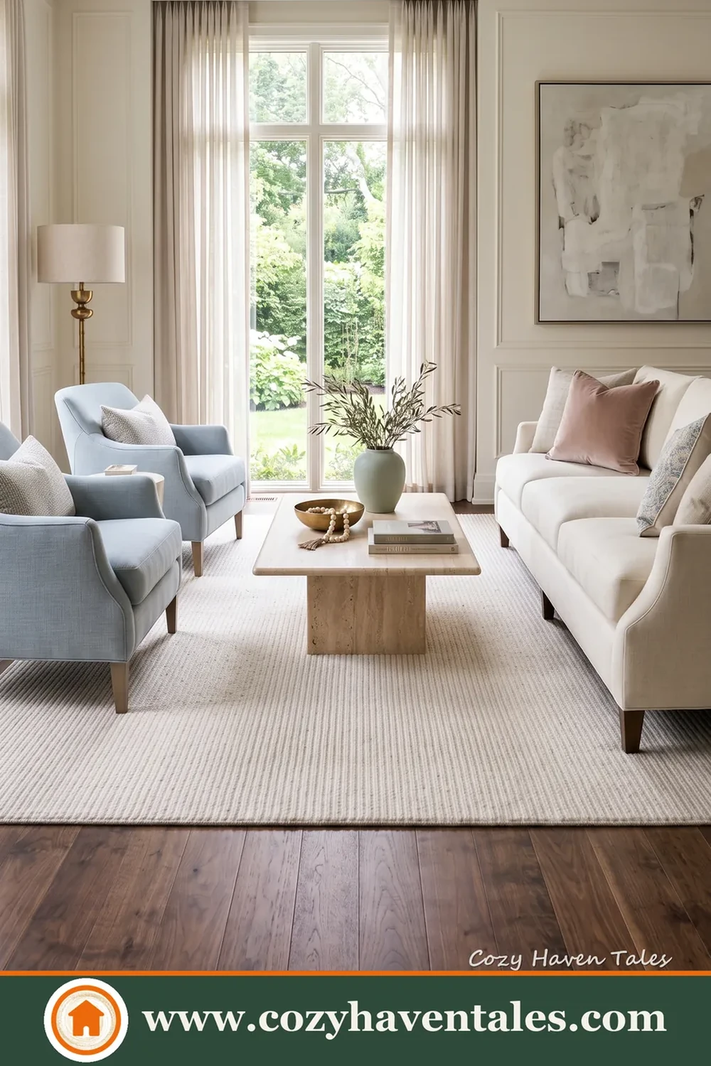 Modern interior design idea showing natural light and warm materials