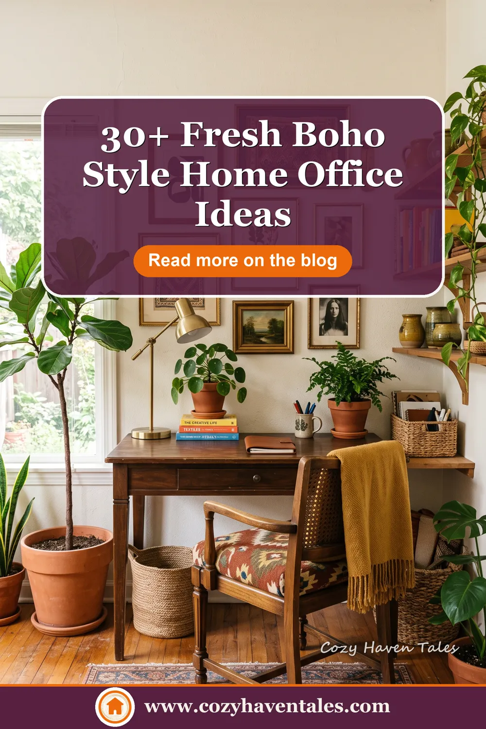 Boho style home office decor ideas