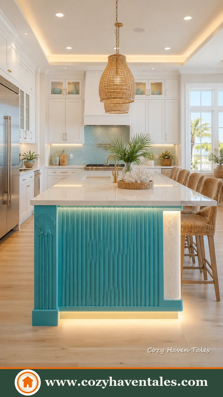 Fresh vibrant kitchen island ideas — inviting interior showing texture, tone and balance