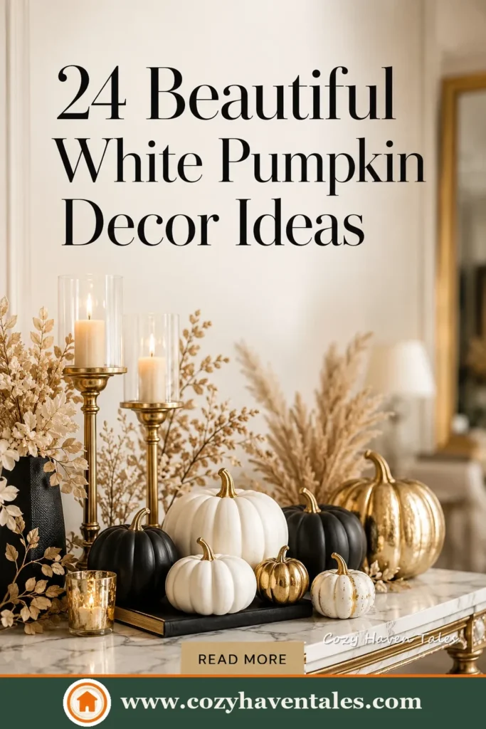 white pumpkin decor ideas cover page